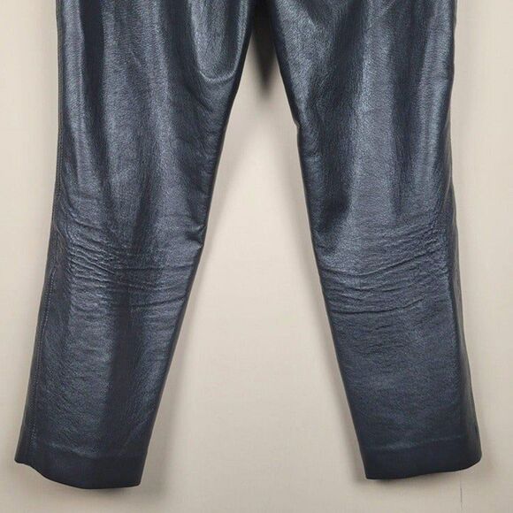 Babaton x Aritzia Vegan Leather Belted Pants Tie Front Cropped High Rise Black 6 - Picture 8 of 12